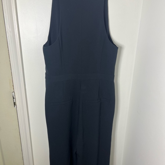 Maeve by Anthropologie Navy Wide Leg Jumpsuit Size 10 Sleeveless Button Front - Picture 7 of 8